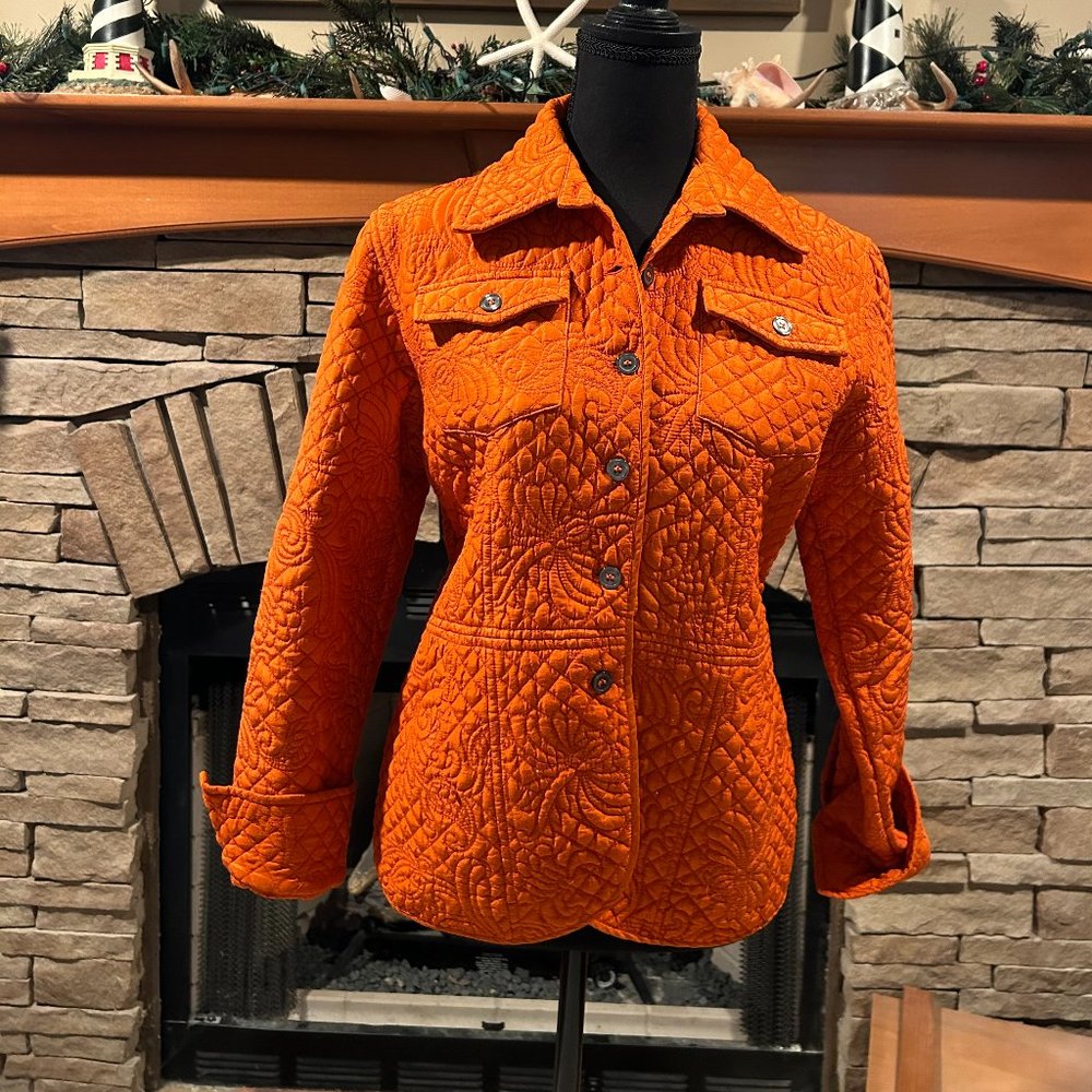 Kiko Quilted Puffey Womens Jacket Sz M Orange